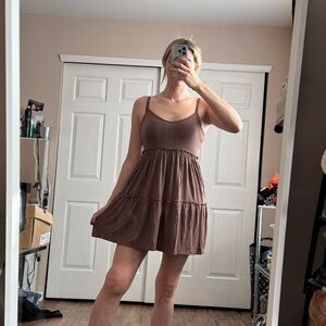 Brown Sleeveless Dress